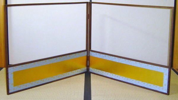 茶器/茶道具 風炉先屏風】 風炉先 2尺4寸 竹屋町裂 上部透し 京間用