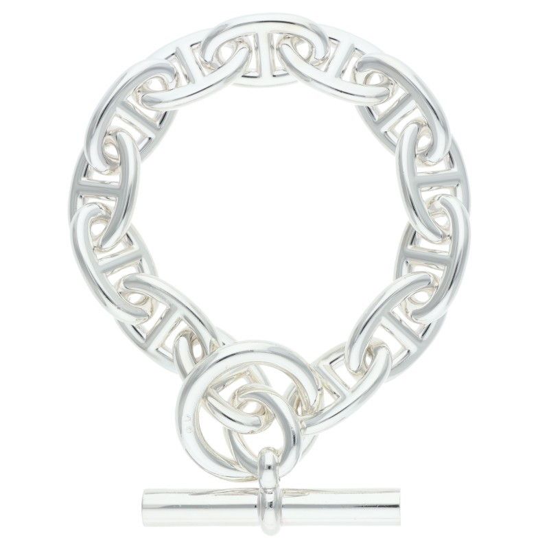 エルメス Chaine d Ancre TGM シェーヌダンクルTGMシルバーブレスレット メンズ 13LINK