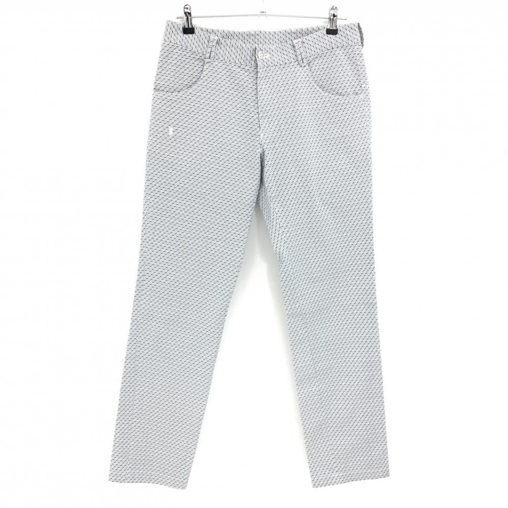 ゾーイ パンツ 白×ネイビー ロゴ総柄 メンズ 85 ゴルフウェア ZOY