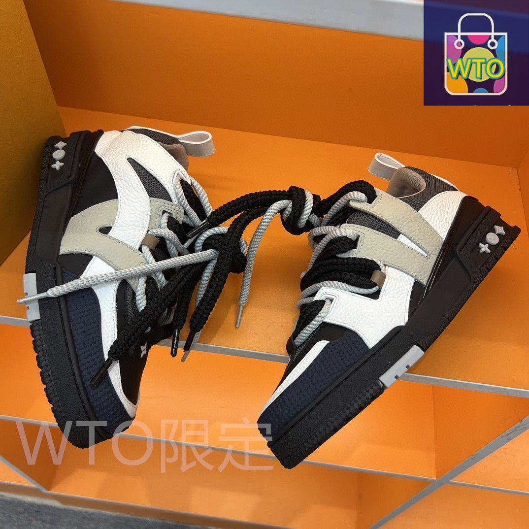 Louis Vuitton 黒 レースアップ 厚底靴 Louis Vuitton skate 厚底レースアップスニーカー｜本日限定特価