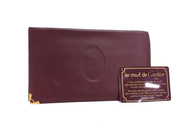 CARTIER カルティエ マスト ウォレット ボルドー 二つ折り 財布 Cartier - 現行 美品 カルティエ マスト 二つ折り財布 コイン