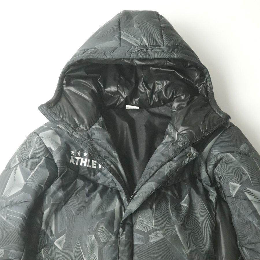 極美品 ATHLETA アスレタ 幾何学 撥水ナイロン パーカ マキシロング丈 