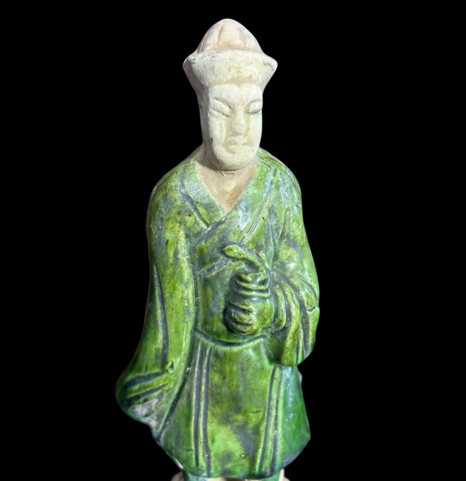 中国現地買入 三彩文官桶 置物 明朝 中国雑貨 唐 古玩 オブジェ 古美術