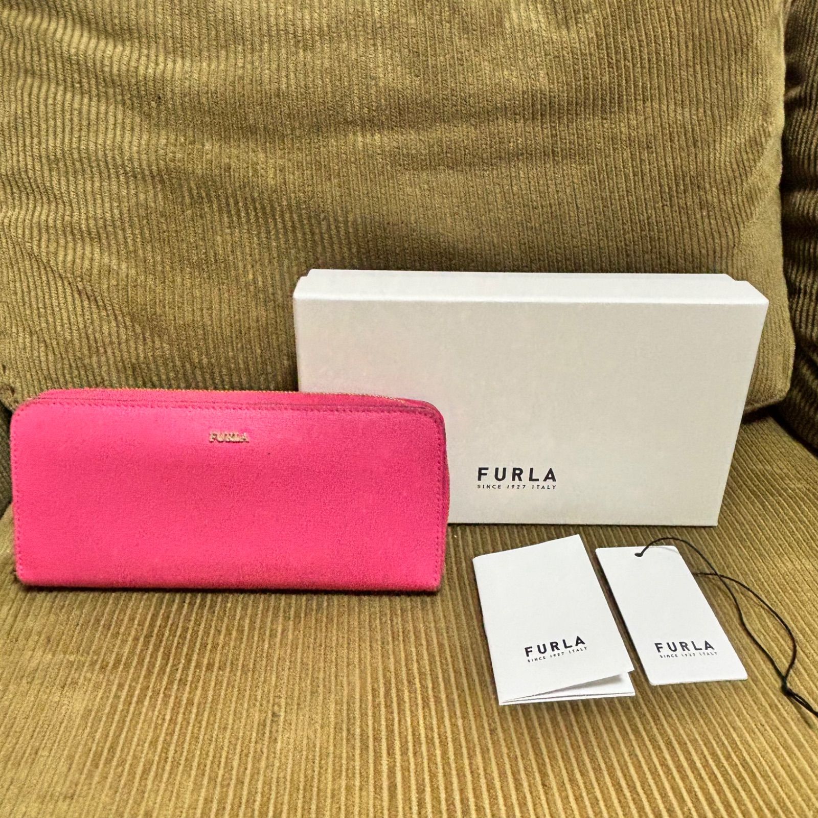 FURLA ピンク 長財布 保存袋付き 1023 - メルカリ