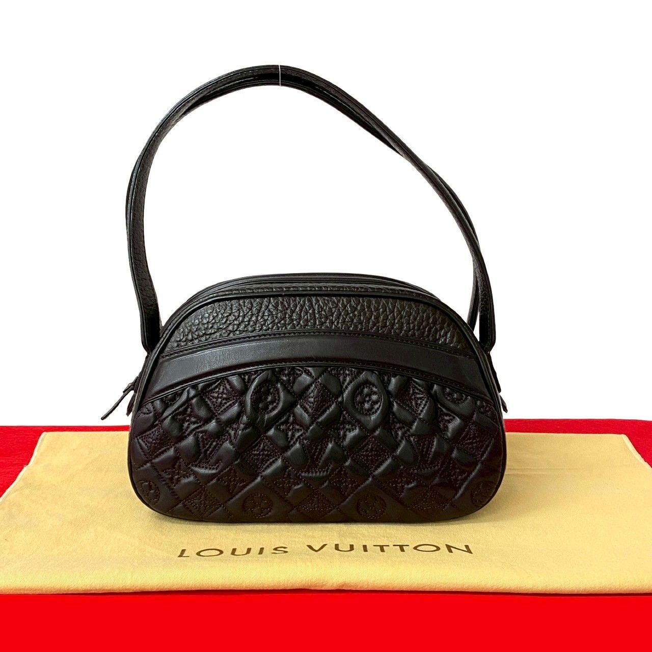 極 美品 袋付 ルイヴィトン モノグラム レザー ボストンバッグ ハンドバッグ 極 美品 袋付き LOUIS VUITTON ルイヴィトン クララ モノグラム