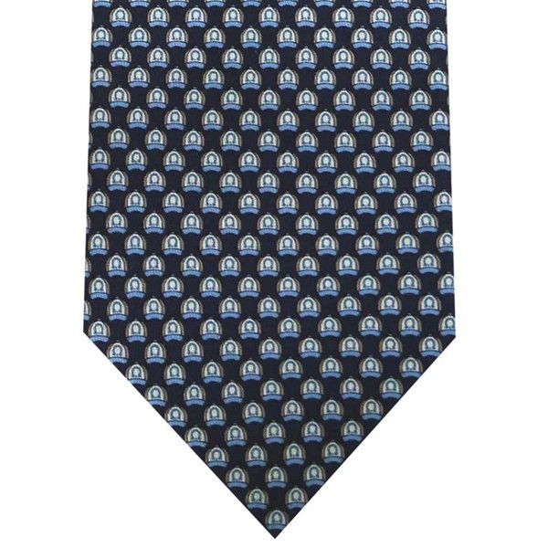 フェラガモ salvatore ferrgamo ネクタイ ネイビー系 シルク100