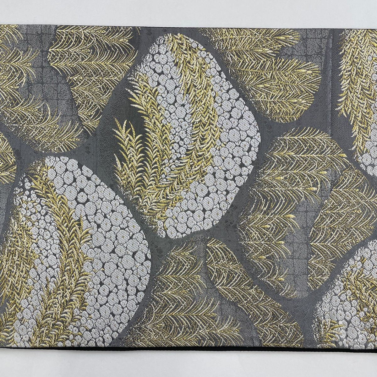 袋帯】リユース フォーマル 秀品 草花 束ね熨斗 箔 金銀糸 黒 六