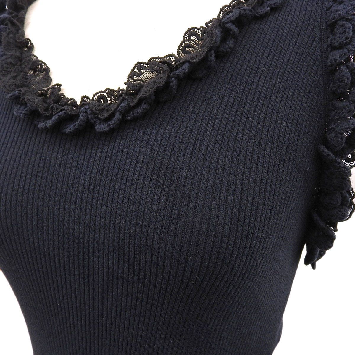 シャネル CHANEL ノースリーブ トップス タンクトップ コットン ネイビー 40 レディース 05C P25259V01783 4011 4011) シャネル CHANEL ノースリーブ トップス タンクトップ