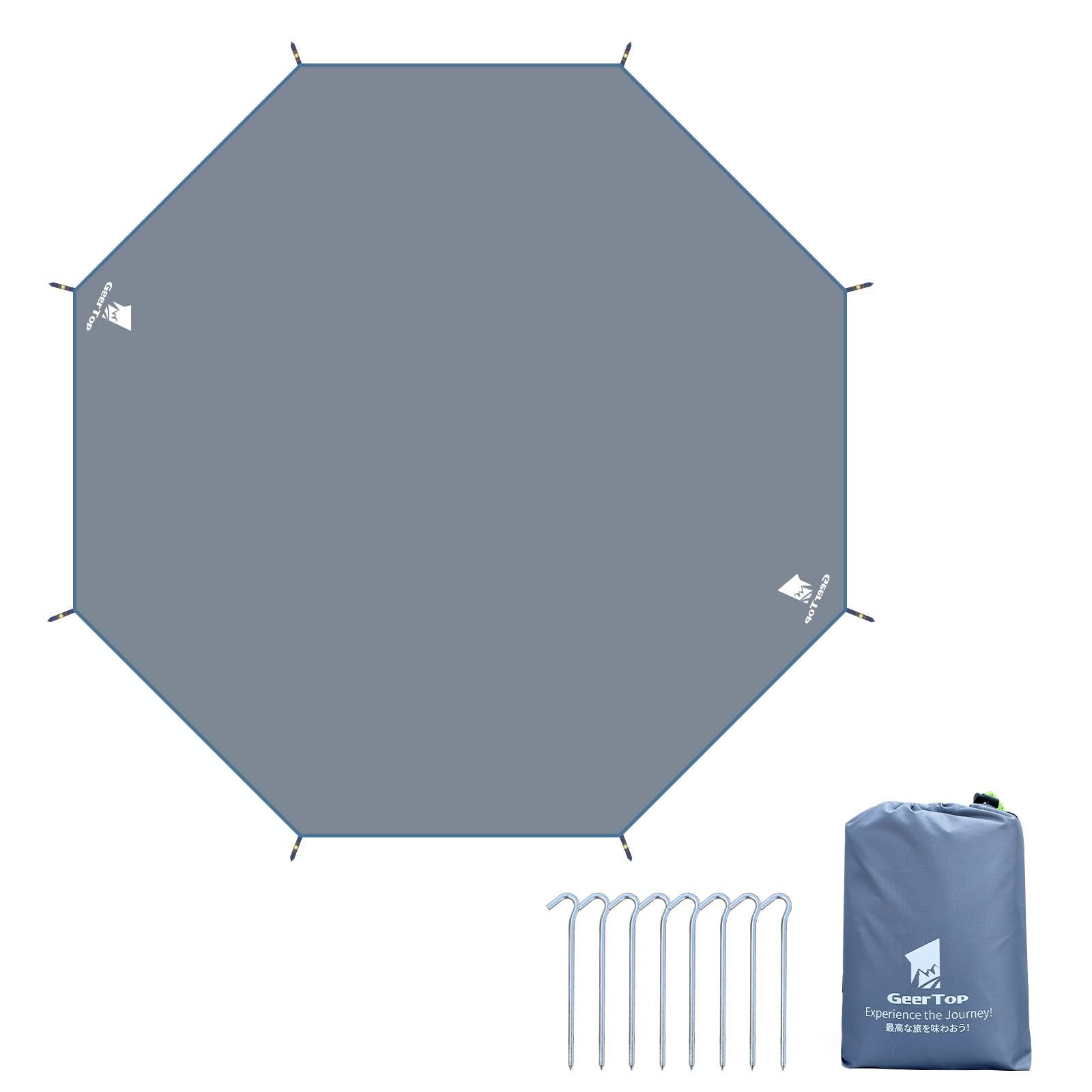 新着商品 460×460cm ビーチ ピクニック キャンプ アウトドア タープ フロアマット ワンポールテント用 コンパクト 軽量 5000mm レジャーシート防水 八角 テントシート グランドシート Top ギアトップ Geer