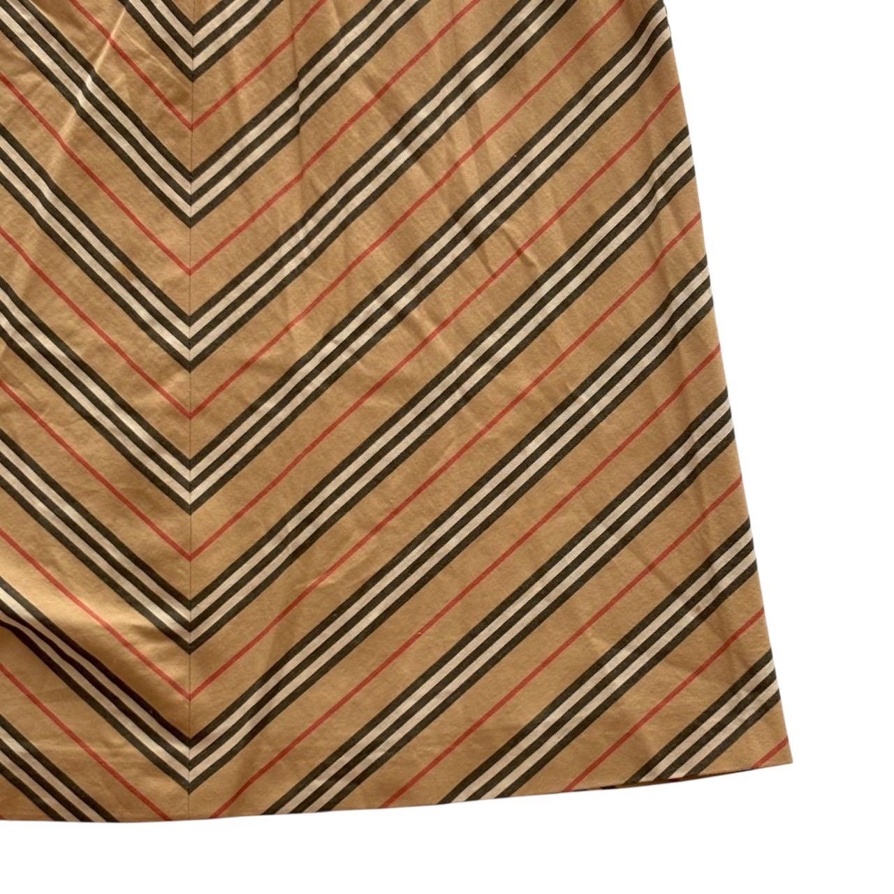 BURBERRY バーバリー 半袖ワンピース 茶系 ボーダー レディース サイズ38 Mサイズ WWW_MORNINGWALKER_COM