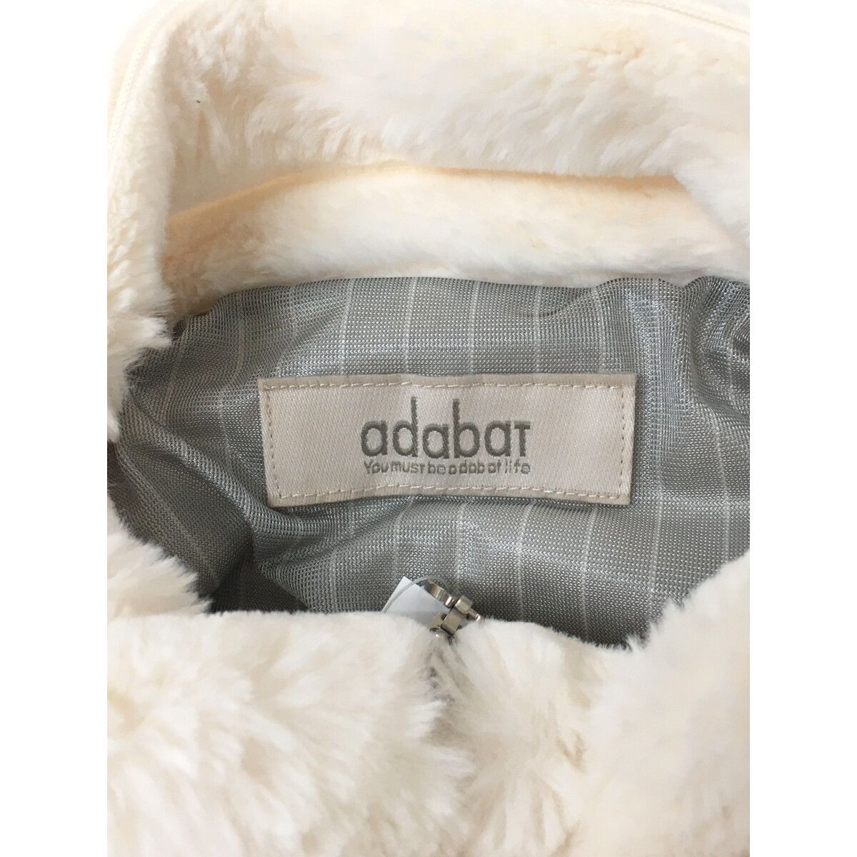 coco 中古 アダバット adabat レディース ブルゾン 38(M) 白 ホワイト ダブルジップ ボア 銀色裏地付き 中古 レディース アダバット adabat ブルゾン 38(M) 白 ホワイト