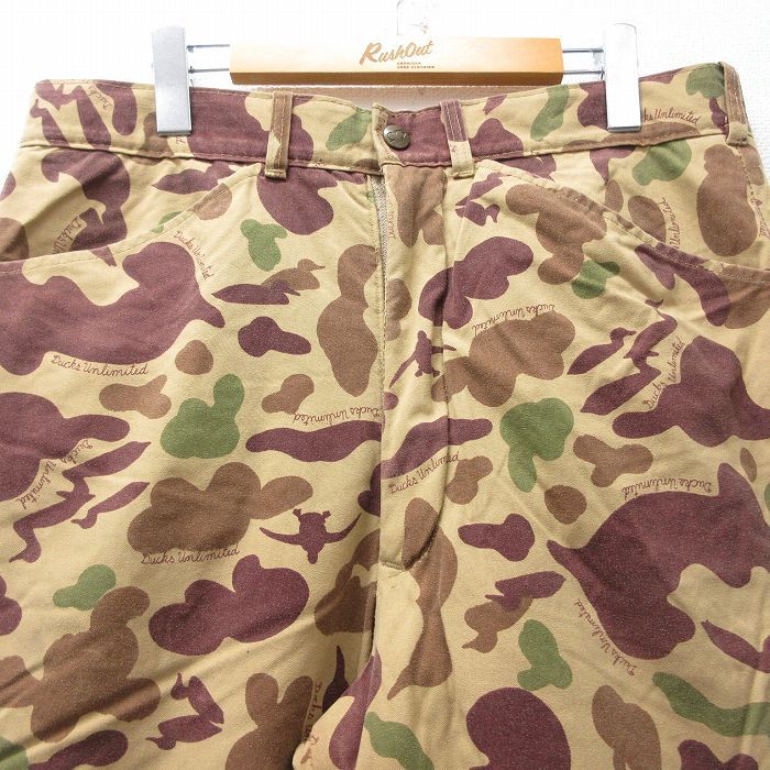 W 34 古着 bob allen ナイロン ハンティング パンツ メンズ 70 s シンサレート ダックハンターカモ ベージュ他 カーキ 迷彩 spe 25 oct 16