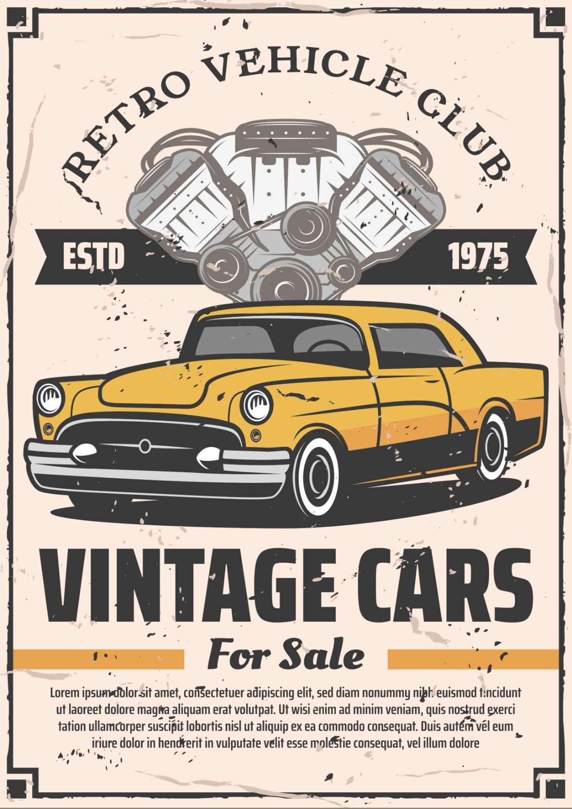 vintage 広告ポスター 車 vintage car
