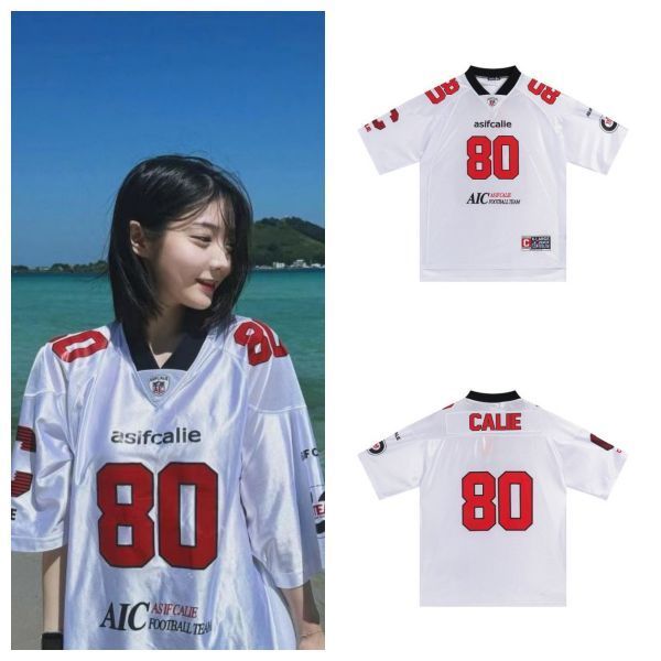 韓国  asifcalie  ◆Minji 同じスタイル◆ ホットガールジャージ  半袖Tシャツ  ホワイト