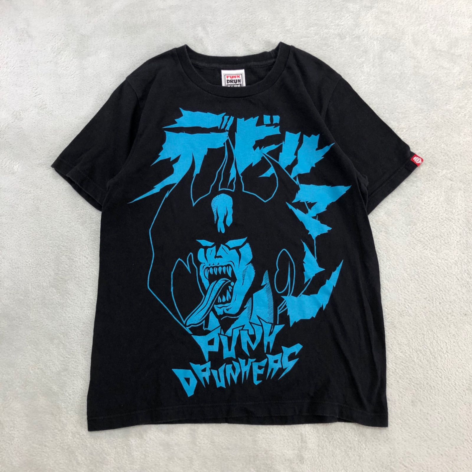 PUNK DRUNKERS × DEVILMAN プリントTシャツ デビルマン 半袖カットソー ショートスリーブ ブラック 黒 パンクドランカーズ