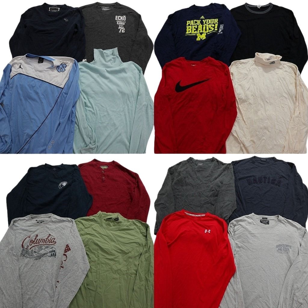 古着卸 まとめ売り ブランドMIX 長袖Tシャツ 16枚セット (メンズ M ) アディダス ナイキ エルエルビーン GAP コロンビア アバクロ MW2322