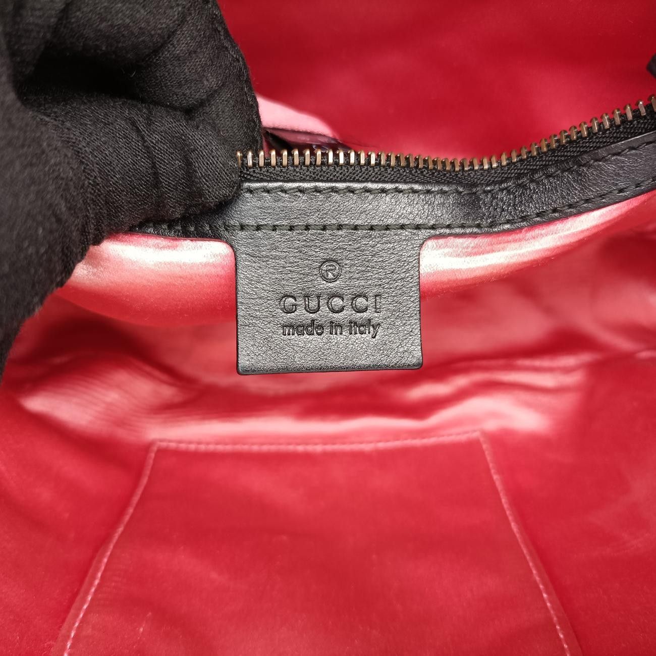 グッチGucciGGマーモントブラック×ホワイトレザー443499I020359807