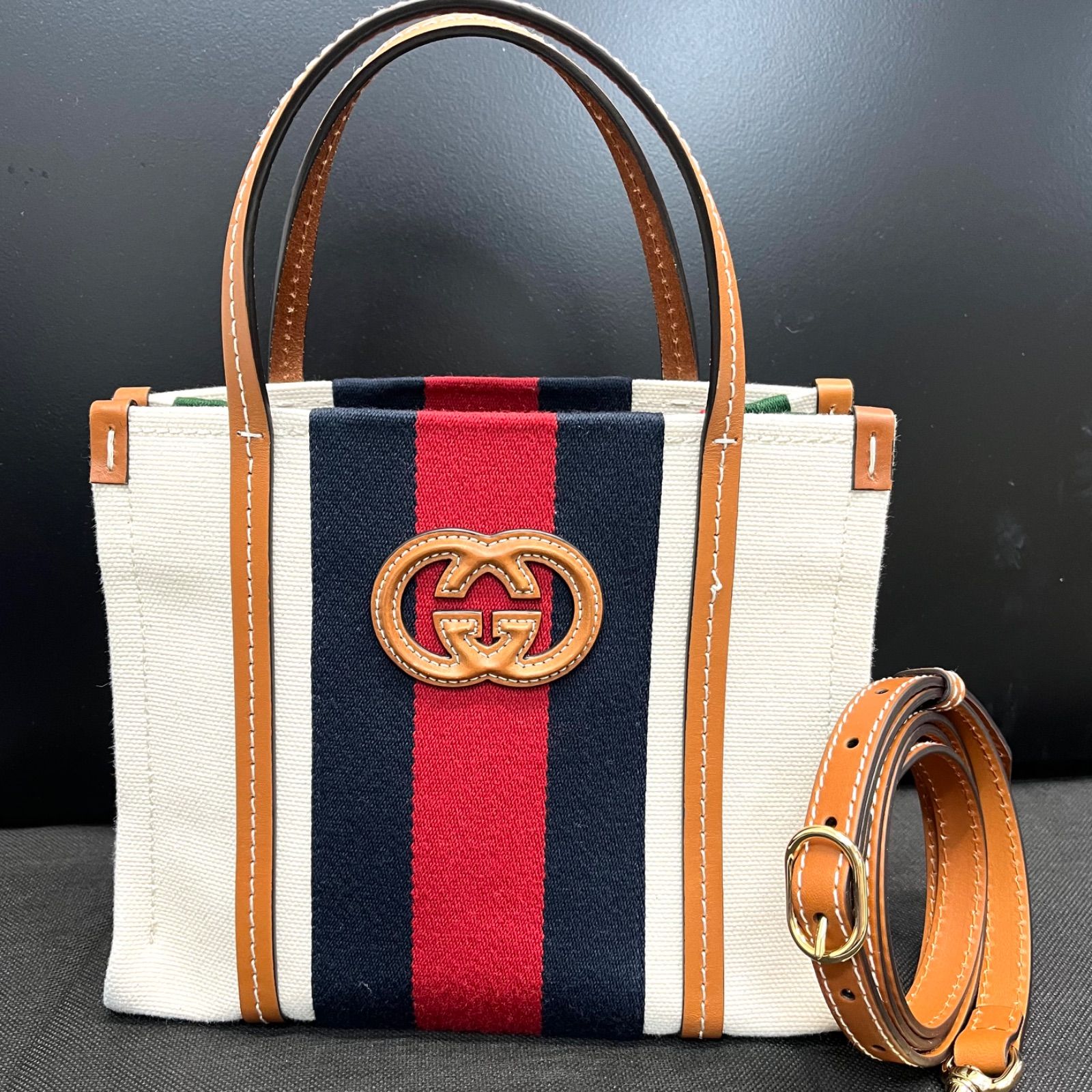 極美品】人気モデル GUCCI グッチ インターロッキングG ミニ トート