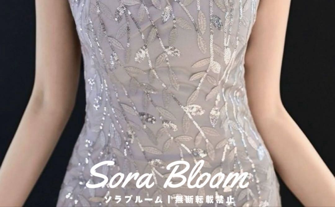 リーフ柄がオシャレなマーメイドイブニングドレス♩.• 新品・未使用】リーフ柄がオシャレなマーメイドイブニングドレス
