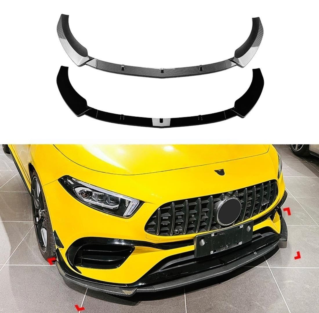 カーボン調 艶出しブラック ベンツ Aクラス W177 A45 A45S AMG 2019年〜 フロントバンパーディフューザー1セット 色指定可