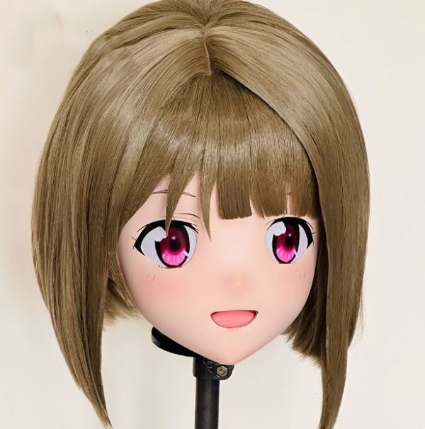 全頭マスク カツラ付き ロック付き NO.3 フルマスク ドール