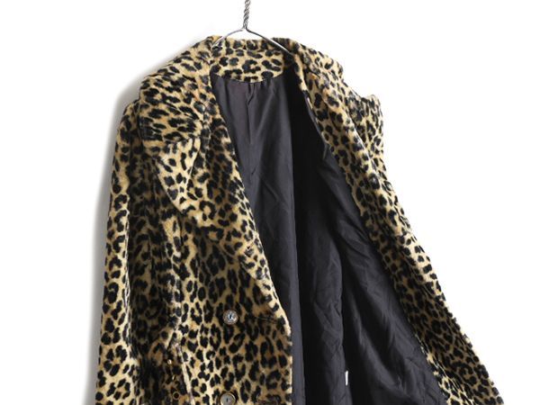 60s ビンテージ ヒョウ柄 フェイクファー コート レディース M 
