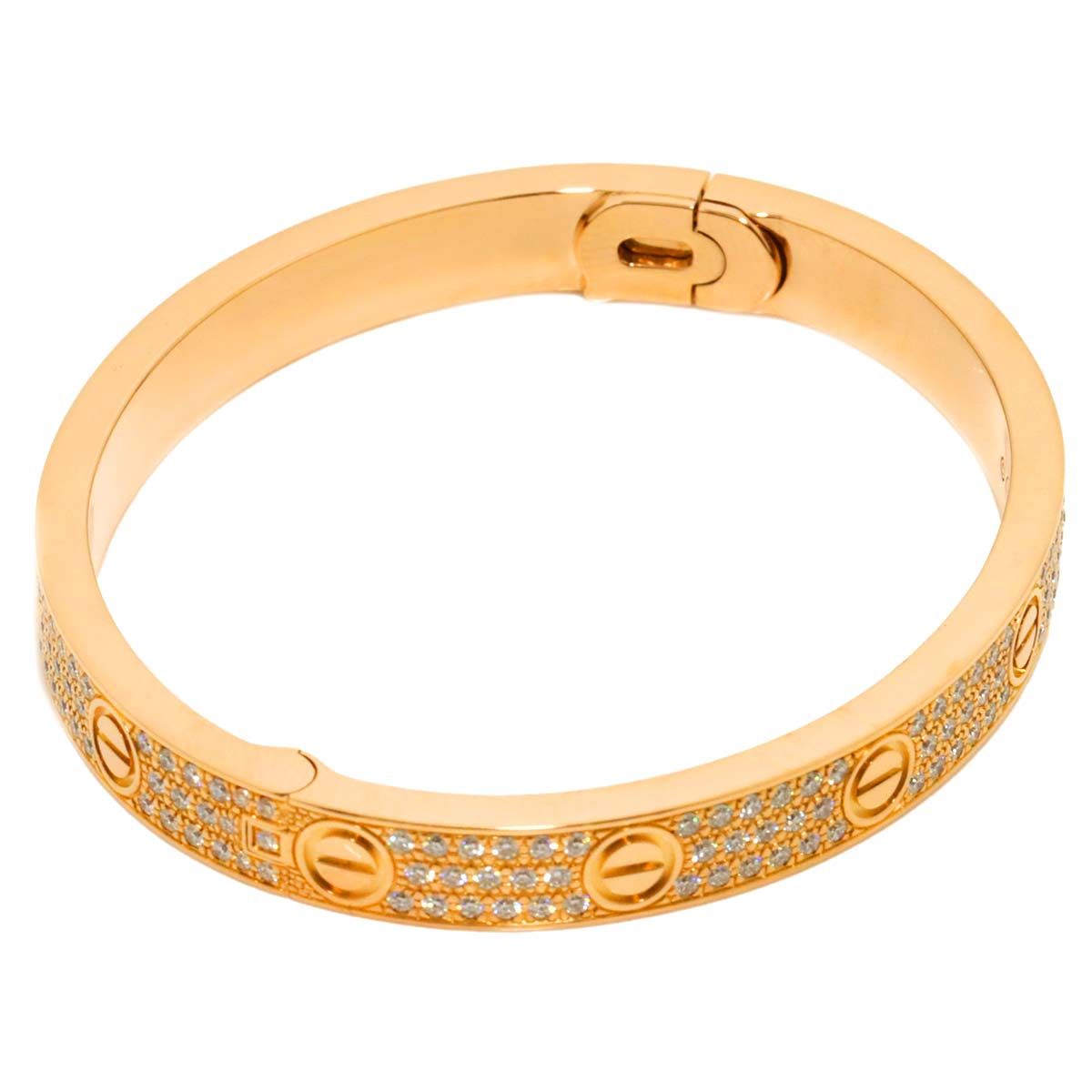 磨き済み□カルティエ Cartier バングル 17 ラブブレス ハーフ ダイヤ