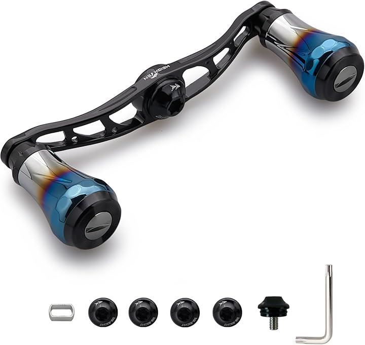 HEIGHTEN ベイト リール ハンドル 航空アルミ製 シマノ ダイワ アブガルシア 通用 ベイトリール Aurora 0026 V2.0 - 90mm - ブラック