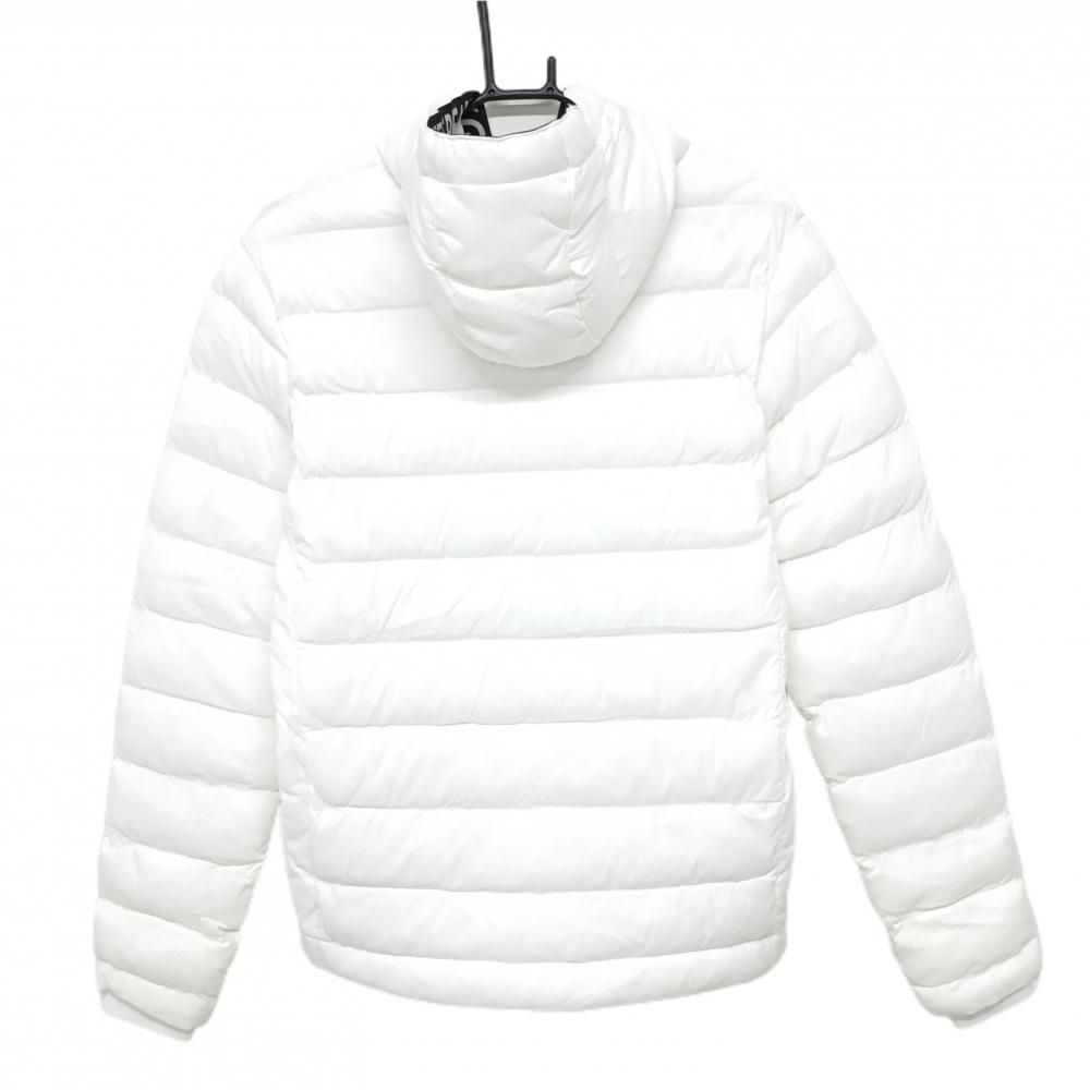 超 パーリーゲイツ 中綿フード付ジャケット 白×黒 フード縁ロゴライン メンズ 4 M ゴルフウェア PEARLY GATES