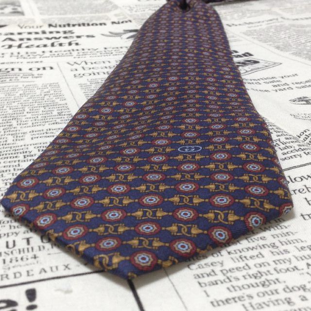 グッチ GUCCI 微光沢 ネクタイ イタリア製 シルク パターン柄 ミックス H-006826 ゆうパケット