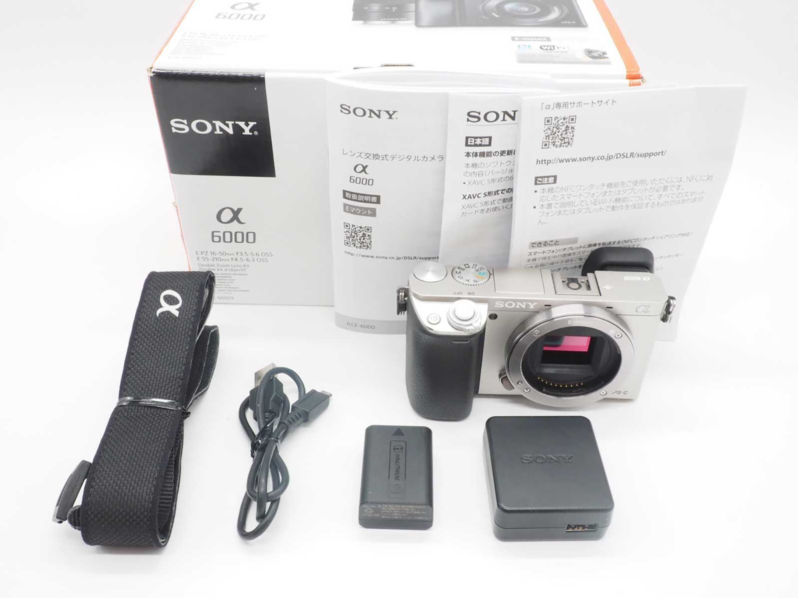 ソニー Sony a 6000 ILCE 24 3 MP Silver Body 3451 Shots 元箱 Z 5581