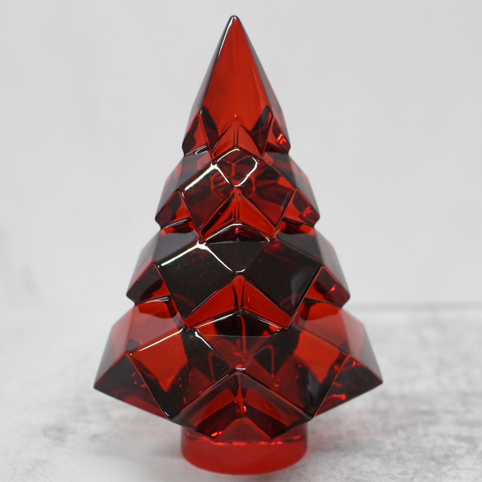 S317)【美品】Baccarat クリスマスツリー レッド 赤 クリスタル