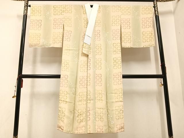 平和屋着物●長襦袢 無双仕立て 七宝花文 暈し染め 正絹 ♥ AABB6295ph