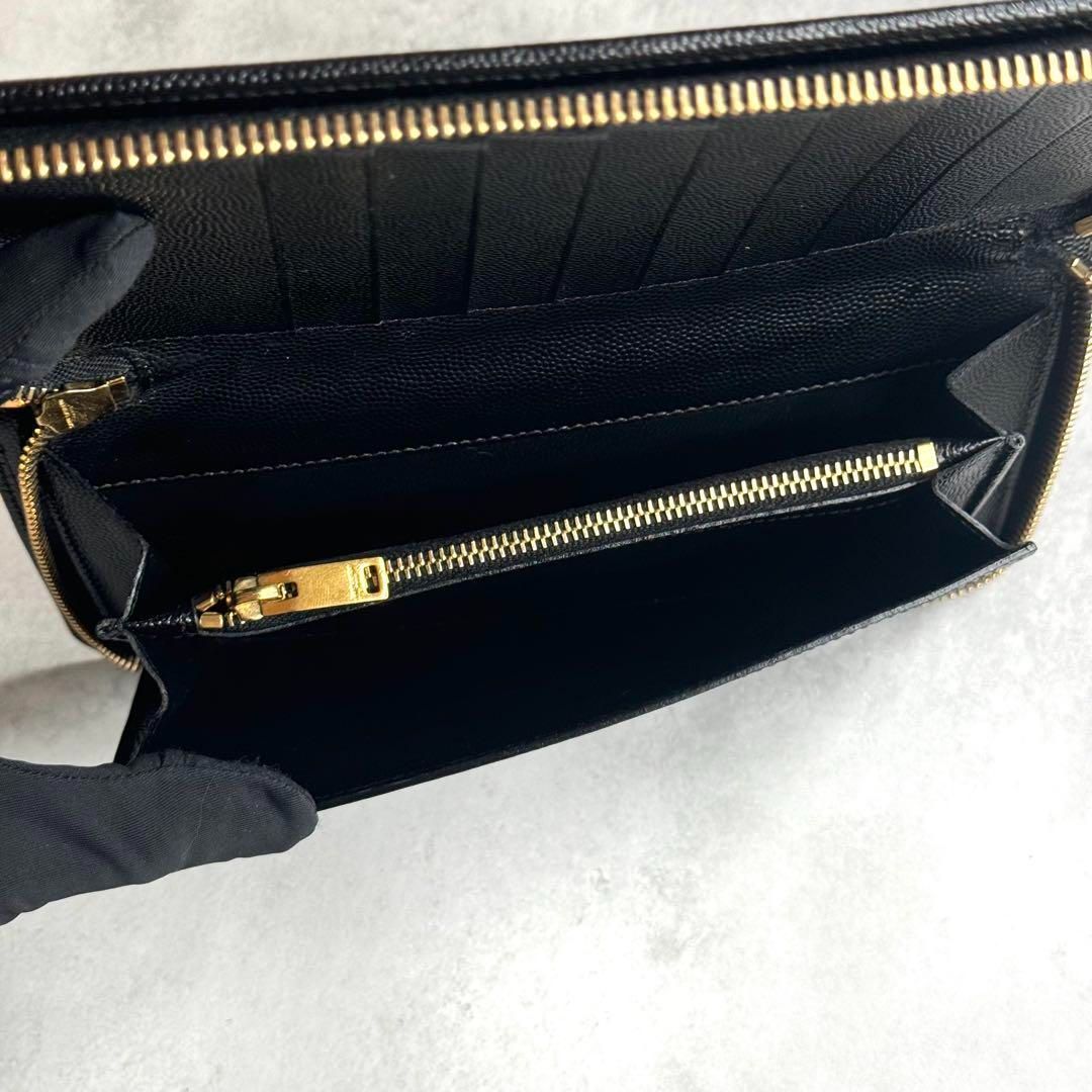 【未使用近/付属品完備】SAINT LAURENT キャビアスキンオーガナイザー 未使用近/付属品完備】SAINT LAURENT キャビアスキン