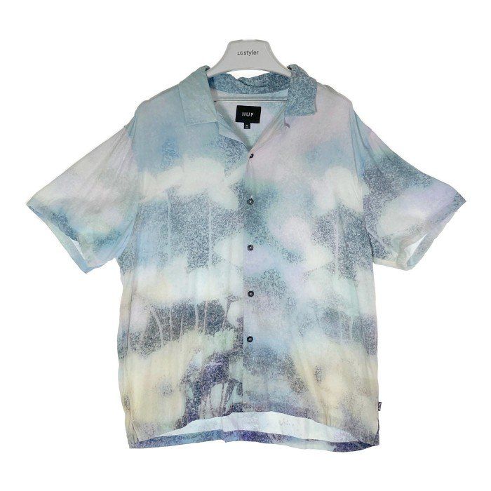 HUF ハフ 23SS FLORAL HAZE RESORT SHIRT 半袖 リゾートシャツ  ブルー sizeM