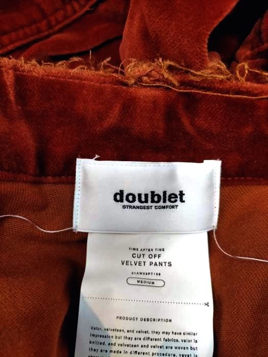 ダブレット doublet 21AW CUT VELVET PANTS メンズ - メルカリ