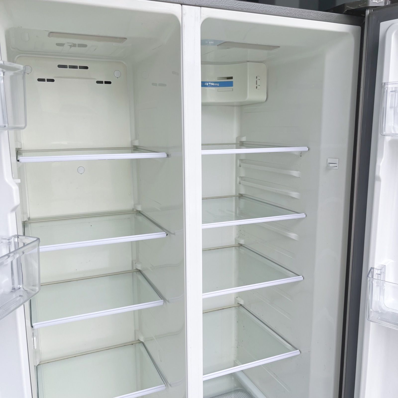 17取付無料！AQUAスタイリッシュシルバーパノラマオープン 449L大型