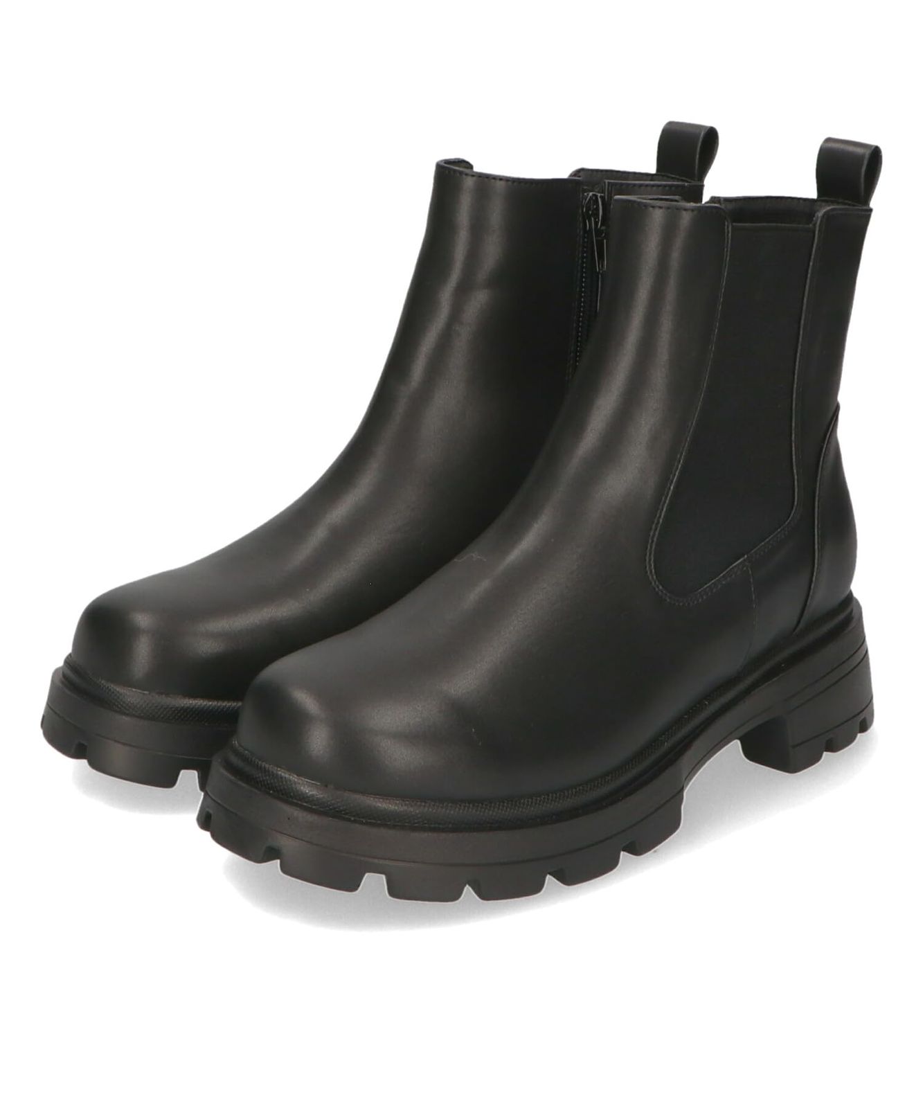 オリエンタルトラフィック ショートブーツ サイドゴア 軽量ソール サイドファスナー 厚底 スタイルアップ ラウンドトゥ 41414 BLACK