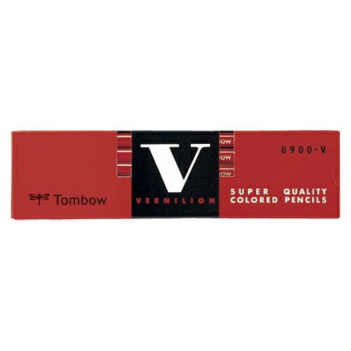 得価，限定SALE （まとめ） 色鉛筆 トンボ鉛筆 赤鉛筆 朱色 8900-V 4901991003499  1打【×12セット】 オフィス用品
