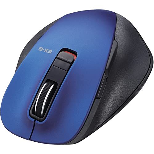 エレコム マウス Bluetooth Mサイズ 5ボタン (戻る・進むボタン搭載) BlueLED 握りの極み ブルー