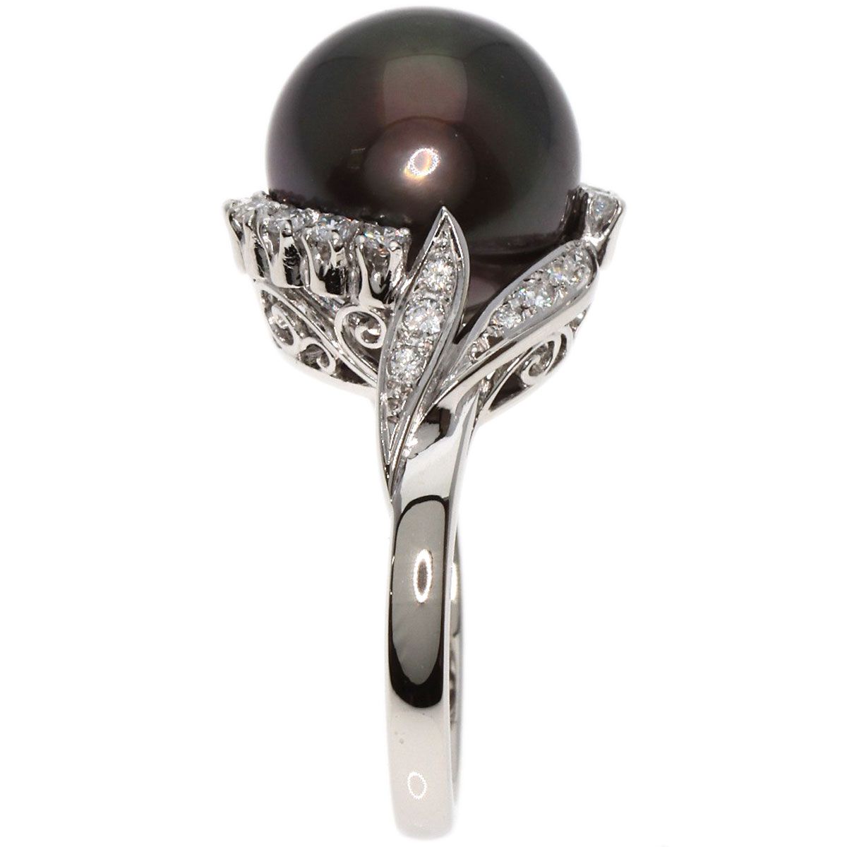 ミキモト ブラックパールダイヤリング リング・指輪 MIKIMOTO ミキモト 