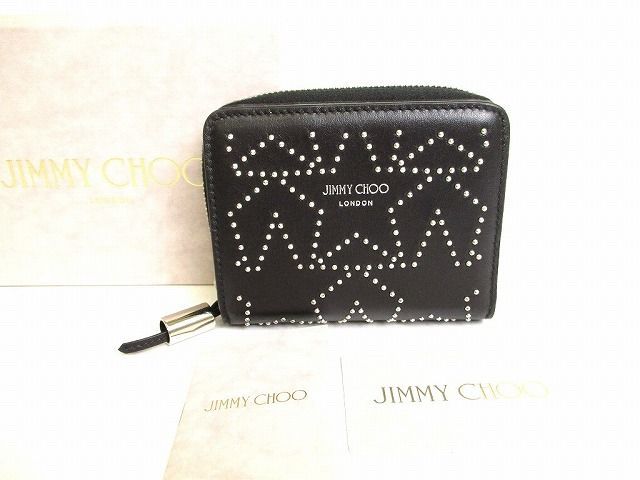 ジミーチュウ Jimmy Choo グラフィックスター カーフレザー 2つ折り 財布 コンパクト財布 メンズ レディース 【未使用保管品】