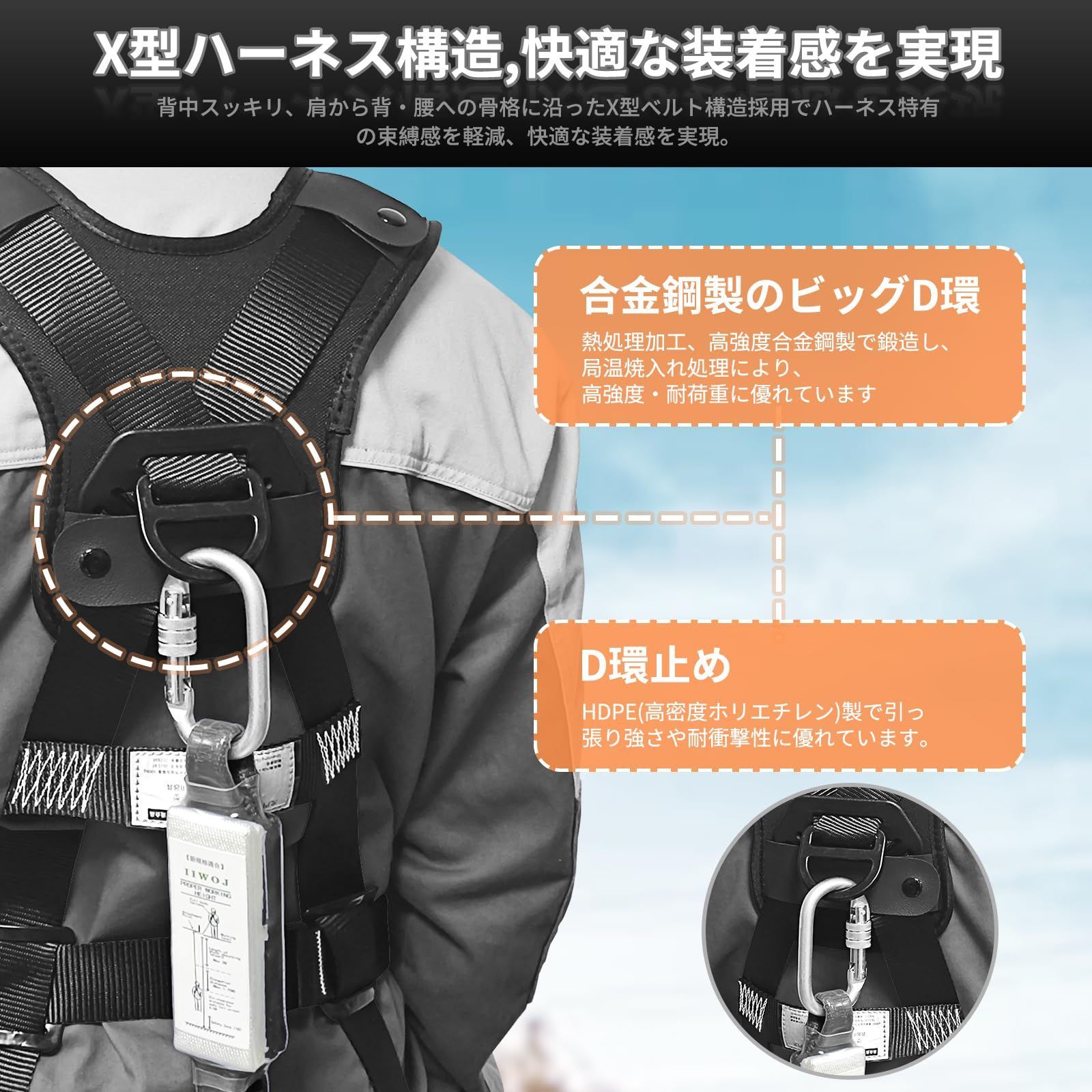 落下防止 フルハーネス安全帯