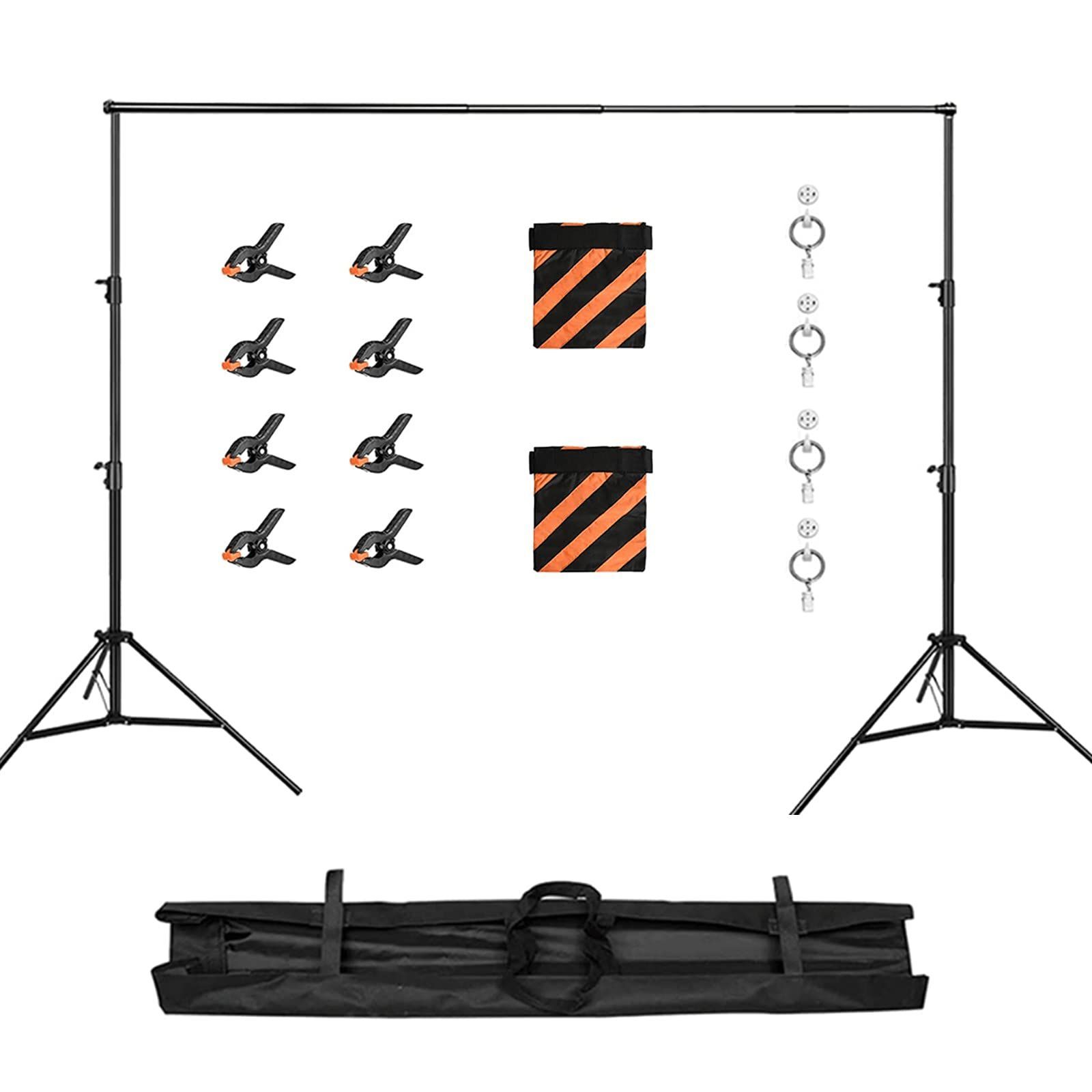 新着商品 スタンド ワイド型 280 x 300cm無階段調節 背景 伸縮タイプ3段式クロスバー 背景紙 スタンド 撮影用 2つ撮影サンドバッグ 強力クリップ8個 フック4枚 SOONPHO 収納バッグ付き 写真撮影|オンライン会議|記念撮影|ゲーム配信|ブ
