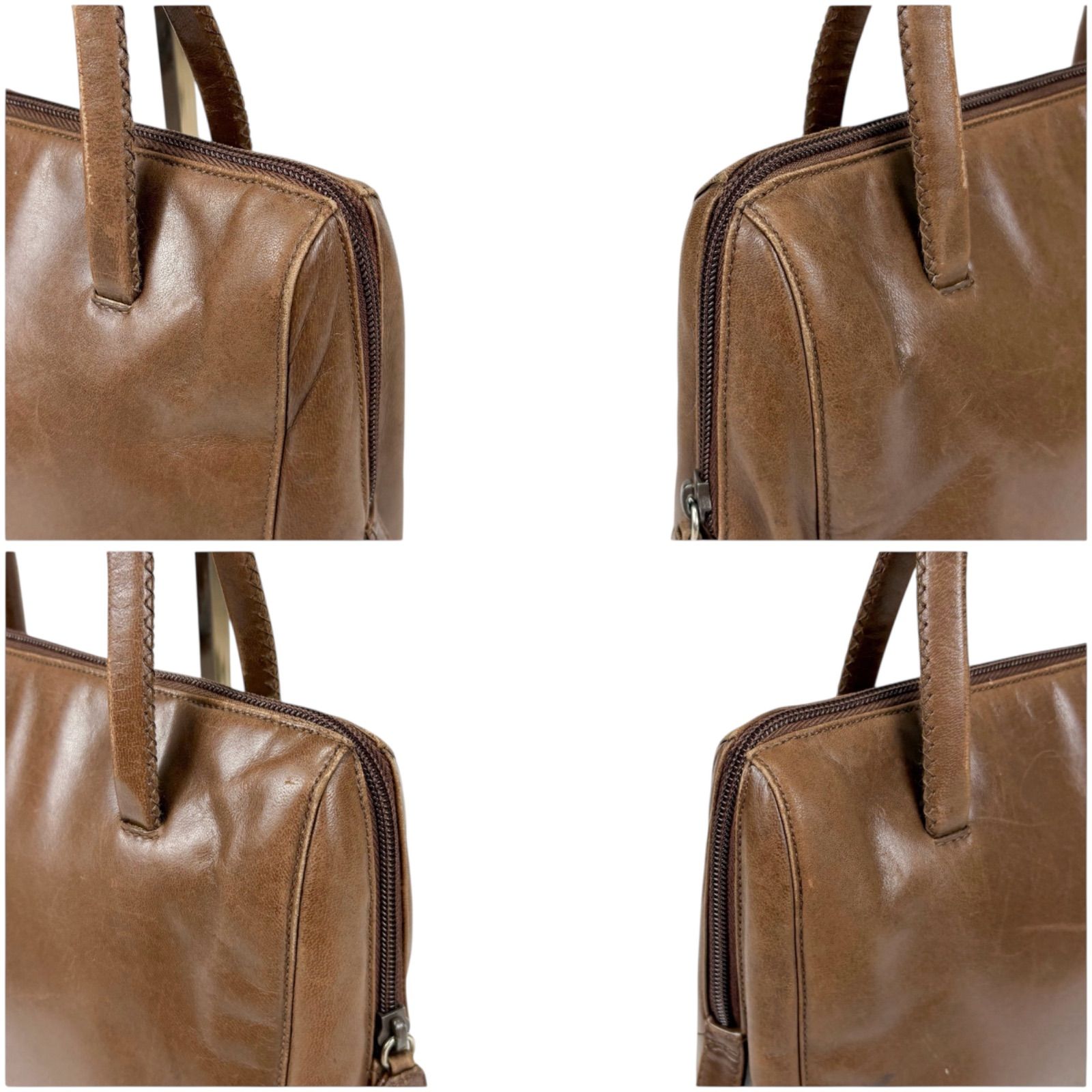 PRADA レザー ハンドバッグ トップハンドル ロゴ 型押し ブラウン Prada レザーハンドバッグ | ブラウン | FARFETCH JP