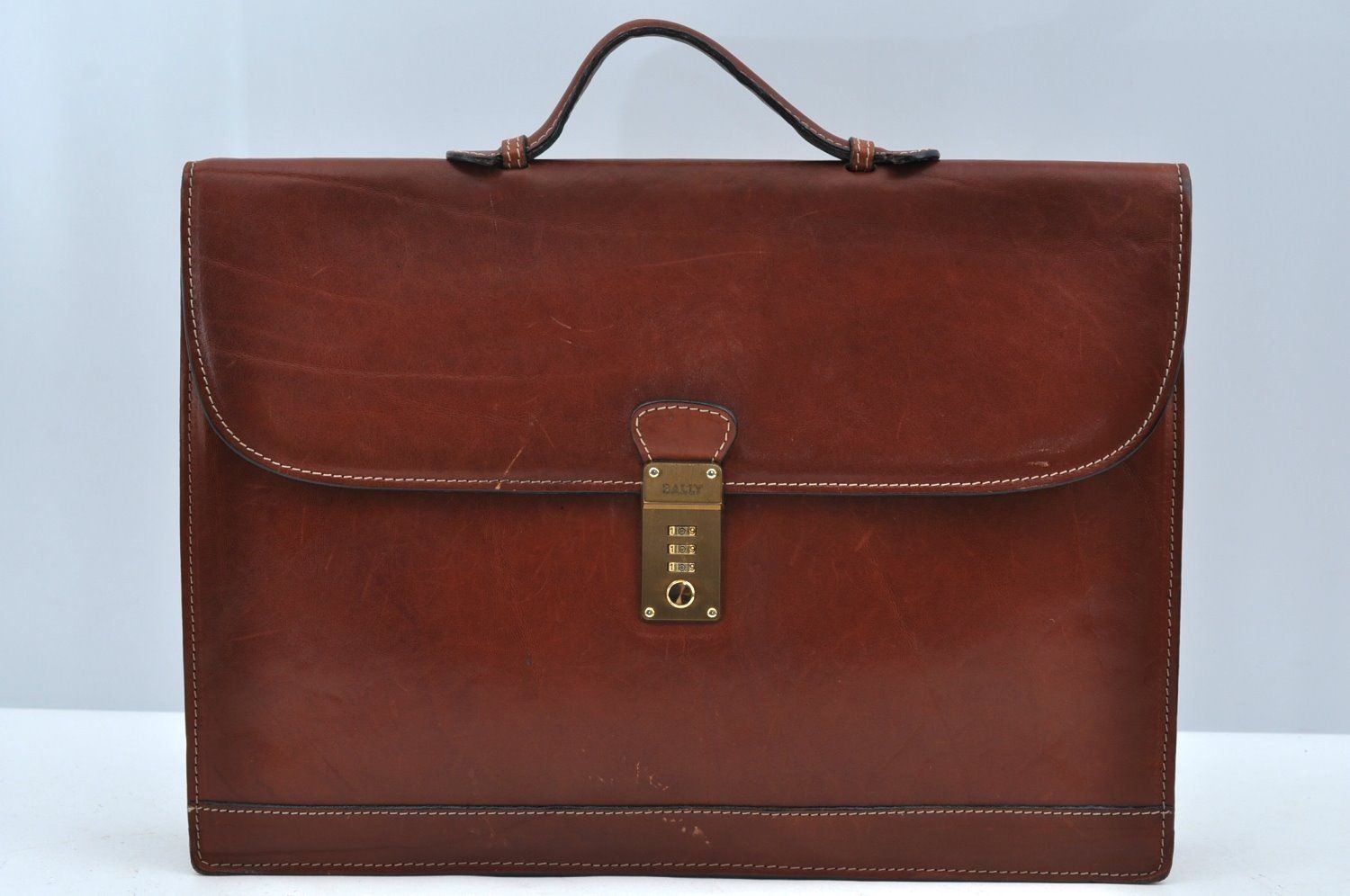 BALLY バリー レザー ショルダーバッグ ブリーフケース ブラウン