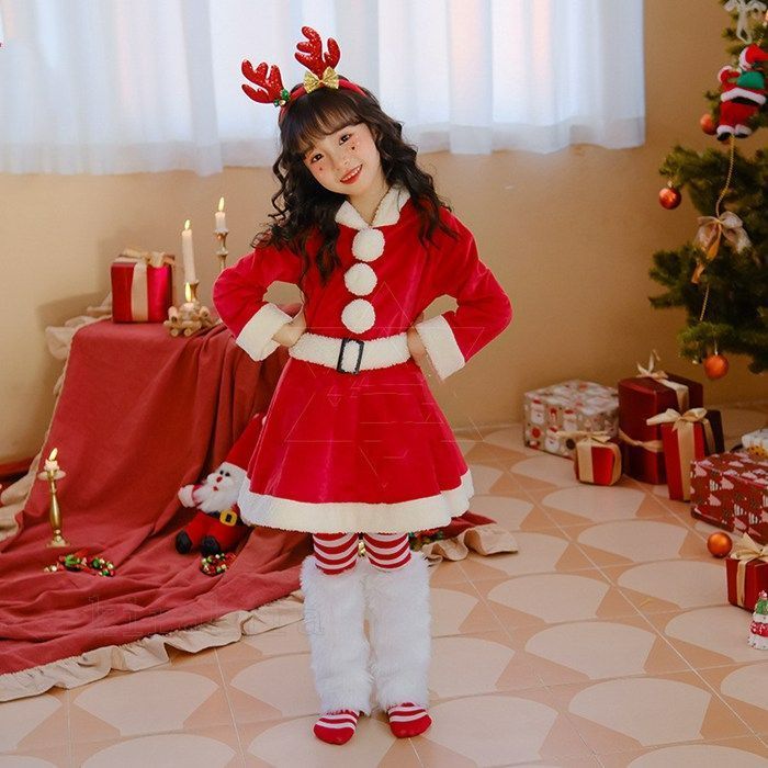 サンタ服 キッズ ワンピース サンタ コスプレ衣装 女の子 サンタ服 キッズ ワンピース サンタ コスプレ衣装 女の子