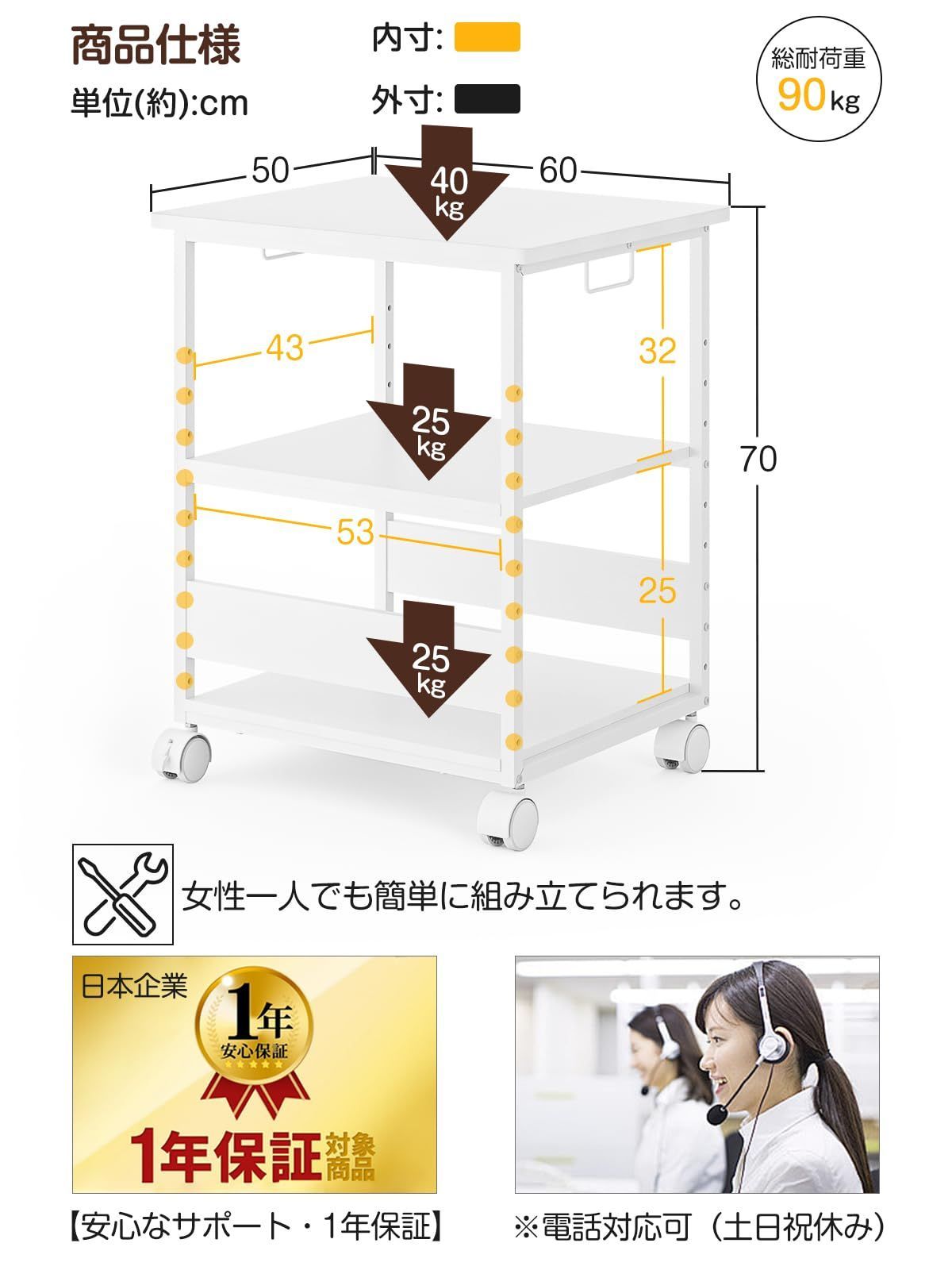 高さ70cm 奥行50cm