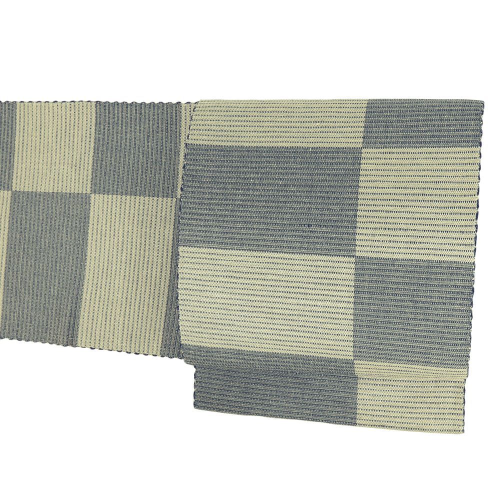 名古屋帯 市松 手織り紬 粋なデザイン カジュアル帯 正絹 AO-5091