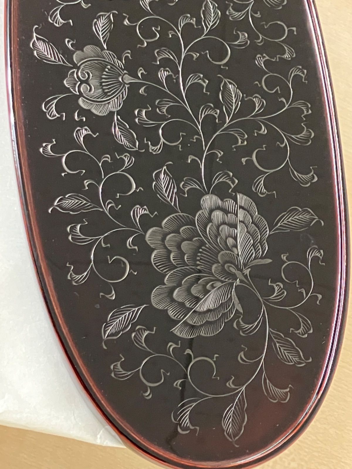 ☆美品☆輪島塗 兼用皿2客布着本堅地☆溜